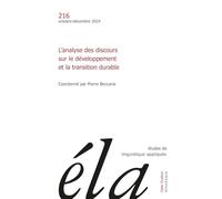 Etudes de linguistique appliquée - n°4-2024: L’analyse des discours sur le développement et la transition durables