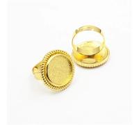 ETUELNOPT Anelli Grezzi, 40 Pezzi da 16 mm for Anelli Rotondi con Cornice Vuota, Base Regolabile, Multicolore(Gold)