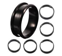 ETUELNOPT Anelli Grezzi, Anelli Vuoti 24 Pezzi for Dita scanalati in Acciaio Inossidabile for la creazione di Gioielli Multicolori(Black)