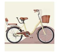 ETUELNOPT Bicicletta da città pieghevole, Schienale del sedile posteriore for bici da città con gradino basso pieghevole for adulti, doppi freni, multicolore, 20-24 pollici(Beige,22inch)