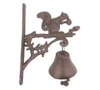 ETUELNOPT Campanello di benvenuto da parete, Campanello in ghisa e for cena da appendere al muro, design a forma di scoiattolo
