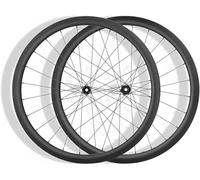 ETUELNOPT Cerchio in Alluminio, Ruote da Strada in Carbonio 700C Freno a Disco 24H Perno Passante 8-12 velocità Blocco Centrale Nero 28-73mm(700C/38MM)