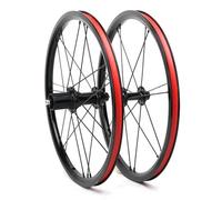 ETUELNOPT Cerchio in Alluminio, Set di Ruote BMX da 16 Pollici in Lega Alluminio con mozzo Cuscinetti sigillati, Freno a V a 11 velocità, Argento Nero(Black)