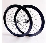 ETUELNOPT Cerchio in Alluminio, Set di Ruote for Bici da Strada 700C Freno a V 50 mm Mozzi con Cuscinetti a sgancio rapido 8 a 11 velocità Mozzo Rosso Nero(Black Hub)