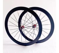 ETUELNOPT Cerchio in Alluminio, Set di Ruote for Bici da Strada 700C Freno a V 50 mm Mozzi con Cuscinetti a sgancio rapido 8 a 11 velocità Mozzo Rosso Nero(Red Hub)