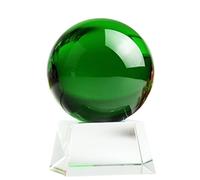 ETUELNOPT Decorazioni con Perline di Vetro, Sfera di Cristallo Vetro con Base for Meditazione e predizione del Futuro BA 20 cm/7,87 Pollici(A)