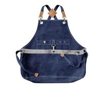 ETUELNOPT Grembiuli con tasche, Grembiule in denim con incrocio sul retro, unisex, corto, regolabile. Pocket 2 colori Kitchen Arts Cafe Lavoro(Blue 2)
