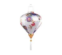 ETUELNOPT Lanterna Tradizionale Ovale in Seta, Lanterna appesa Floreale Pieghevole in Seta Ovale Vintage Cinese Giapponese Multicolore 30x39 cm(Wei)