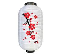 ETUELNOPT Lanterna Tradizionale Ovale in Seta, Lanterna sospesa Impermeabile in Seta Giapponese Sushi Plum Blossom Rosso Bianco 8-12 Pollici(Wei,10 inch)