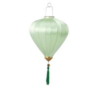 ETUELNOPT Lanterna Tradizionale Ovale in Seta, Lanterna sospesa Orientale in Seta Ovale Multicolore 12-18 Pollici(Light Green,16 inch)