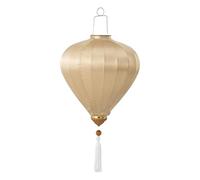 ETUELNOPT Lanterna Tradizionale Ovale in Seta, Lanterna sospesa Orientale in Seta Ovale Multicolore 12-18 Pollici(Champagne,16 inch)