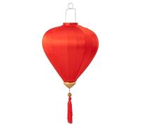ETUELNOPT Lanterna Tradizionale Ovale in Seta, Lanterna sospesa Orientale in Seta Ovale Multicolore 12-18 Pollici(Red,16 inch)