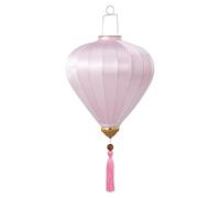 ETUELNOPT Lanterna Tradizionale Ovale in Seta, Lanterna sospesa Orientale in Seta Ovale Multicolore 12-18 Pollici(Light Pink,16 inch)
