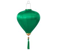 ETUELNOPT Lanterna Tradizionale Ovale in Seta, Lanterna sospesa Orientale in Seta Ovale Multicolore 12-18 Pollici(Grn,16 inch)