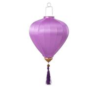 ETUELNOPT Lanterna Tradizionale Ovale in Seta, Lanterna sospesa Orientale in Seta Ovale Multicolore 12-18 Pollici(Light Purple,16 inch)