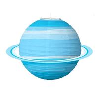 ETUELNOPT Lanterna Tradizionale Ovale in Seta, Lanterne Cinesi di Carta Terra Appese Multicolori da 30 Cm, Confezione 2(Light Blue)