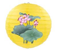 ETUELNOPT Lanterna Tradizionale Ovale in Seta, Lanterne di Carta appese a Loto Cinese Multicolore da 2 Pezzi 12 Pollici for la Decorazione del Festival(Gelb)