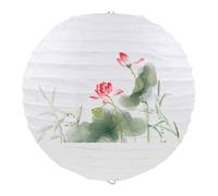 ETUELNOPT Lanterna Tradizionale Ovale in Seta, Lanterne di Carta appese a Loto Cinese Multicolore da 2 Pezzi 12 Pollici for la Decorazione del Festival(Wei)