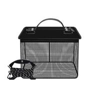 ETUELNOPT pesce galleggiante, Cestino da pesca pieghevole multicolore for pesci vivi(Black small)