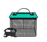 ETUELNOPT pesce galleggiante, Cestino da pesca pieghevole multicolore for pesci vivi(Blue small)
