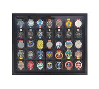 ETUELNOPT Scatola di stoccaggio della medaglia per i, Cornice for espositore for medaglie for Tutti Gli Sport, Dimensioni Multiple Multicolori(Black,18 Medals (6 * 3 Arrangement Vertical Version))