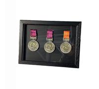 ETUELNOPT Scatola di stoccaggio della medaglia per i, Cornice for espositore for medaglie Nera, Dimensioni Multiple(A4 (3 Medals))
