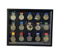 ETUELNOPT Scatola di stoccaggio della medaglia per i, Cornice for espositore for medaglie Nera, Dimensioni Multiple(20 Inches (15 Medals))