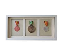 ETUELNOPT Scatola di stoccaggio della medaglia per i, Organizzatore di cornici for scatole for ombretti con Display for medaglie in Legno 3D for premi Multicolore 26x53 cm(White,26 * 53cM-A)