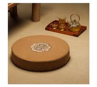 ETUELNOPT Set cuscino e tappetino da meditazione, Cuscino rotondo da meditazione Tatami in cotone e lino for yoga, pavimento zen, finestra, multicolore, 40-50 cm(Coffee,40cm)