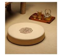 ETUELNOPT Set cuscino e tappetino da meditazione, Cuscino rotondo da meditazione Tatami in cotone e lino for yoga, pavimento zen, finestra, multicolore, 40-50 cm(Beige,40cm)