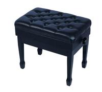 ETUELNOPT Sgabelli per pianoforte, Sgabello for pianoforte regolabile multicolore con contenitore, 440 libbre for casa, cassettiera, chitarra(Black)