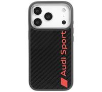 Custodia IPHONE 17 Pro Fibra Carbonio Audi R8 Magsafe Nero Rosso Logo
