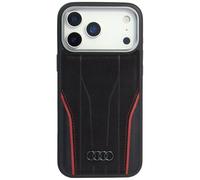 Etui Audi R8 Genuine Leather MagSafe für iPhone 17 Pro Max - schwarz-rot