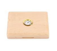 Étui en bois massif pour anches de saxophone et de clarinette, boîte de rangement pour 5 anches avec hygromètre, support d’anche à humidité contrôlée doublé de peluche pour (Marrone chiaro)