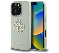 Etui Guess Grained Big 4G Logo Small Classic Logo für iPhone 16 Pro, grün