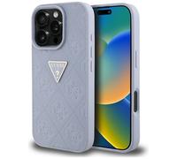 Etui Guess Hot Stamp 4G Pattern Triangle Metal Logo für iPhone 16 Pro Max, lila