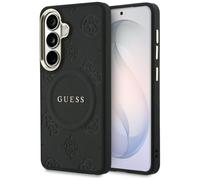 Etui Guess Saffiano Peony Embossed Ring MagSafe do Samsung Galaxy S26+ czarny
