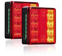 ETUKER 2xFari Posteriori Rimorchio 12v 5 Funzioni Impermeabile CE