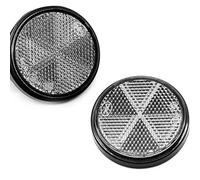 ETUKER riflettore a pacco da 2, riflettore rotondo per rimorchio, Riflettore lente fanale posteriore, riflettori per caravan/camion/rimorchio/barca/moto Recinzione cancello post