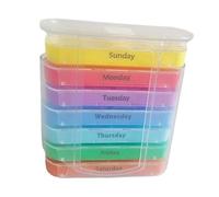 Etyldya 2 Pezzi Contenitore Compresse Portatile Dispenser Pillole Mensile 28 Scomparti Organizer Multivitaminico Materiale PP Adatto a Viaggio Cura Anziani