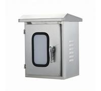 Etyldya Armadio Elettrico da Esterno Armadio di Controllo Elettrico Cassetta di Comando Contenitore Tecnico in Acciaio Inox 201 con Doppia Porta Finestrata, 400 300 200mm