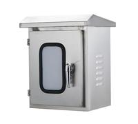 Etyldya Armadio Elettrico da Esterno Armadio di Controllo Elettrico Cassetta di Comando Contenitore Tecnico in Acciaio Inox 201 con Doppia Porta Finestrata, 600 500 250mm