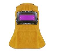 Etyldya Cappuccio Protettivo Saldatura Casco Maschera Elmetto in Pelle Protezione da Scintille E Calore con Schermo, Maschera Per Saldatura In Pelle Bovina Completamente Avvolta, Modello Classico