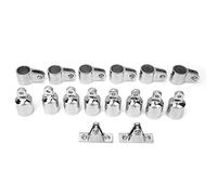 ETYUDPABV 16 Pezzi 3 - Kit Accessori Bimini Top di Prua, Raccordo Bimini Top Scorrevole a ganascia con Montaggio a Cerniera, Hardware Marino con Acciaio Inossidabile 316, Tappo terminale