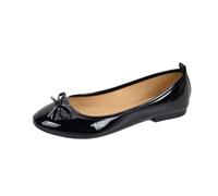 ETZRYSYB Ballerine da donna, classiche, casual, in pelle verniciata rossa, con fiocco, nero, 41 1/3 EU