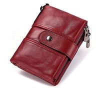 ETZRYSYB Borse per le Donne Del Cuoio Genuino Delle Donne Del Raccoglitore Femminile Della Moneta Della Borsa Breve, Rosso, Taglia unica