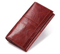 ETZRYSYB Borse per le Donne Del Cuoio Genuino Delle Donne Frizione Femminile Moneta Borsa Morsetto, Rosso, Taglia unica