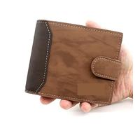 ETZRYSYB Borse per le Donne di Marca Degli Uomini Portafoglio hasp Tre volte Maschio Frizione Bag Zipper Tasca Moneta Vintage Borse Nuovo Titolare di Carta Borsa, Auburn, Taglia unica