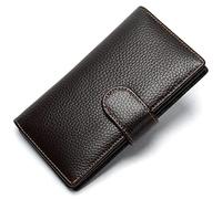 ETZRYSYB Borse per le Donne di Marca di Lusso Del Cuoio Genuino Degli Uomini Del Raccoglitore Maschio Lungo Frizione Lady Walet Money Bag, Caff, Taglia unica