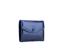 ETZRYSYB Borse per le donne donne in pelle tre volte portafogli design portamonete olio cera pelle donna cerniera borsa, Blu, Taglia unica